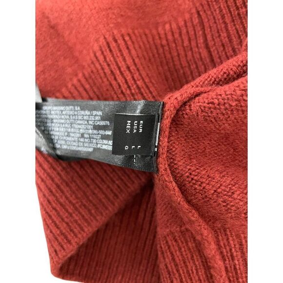 Massimo Dutti Womens Sweater Large L Red Turtle Neck Wool cashmere 5722/619 NWT - Picture 6 of 9